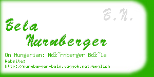 bela nurnberger business card